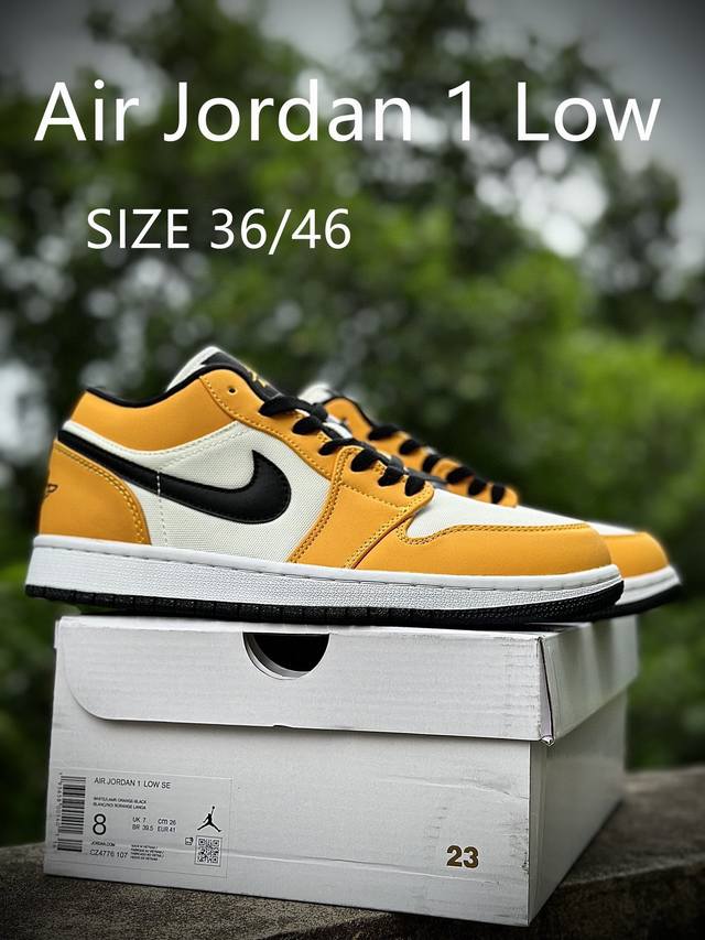 福利回馈 Air Jordan 1 Low 乔1低帮 #鞋垫背胶 鞋盒钢印 Size 36 46