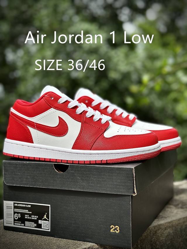福利回馈 Air Jordan 1 Low 乔1低帮 #鞋垫背胶 鞋盒钢印 Size 36 46