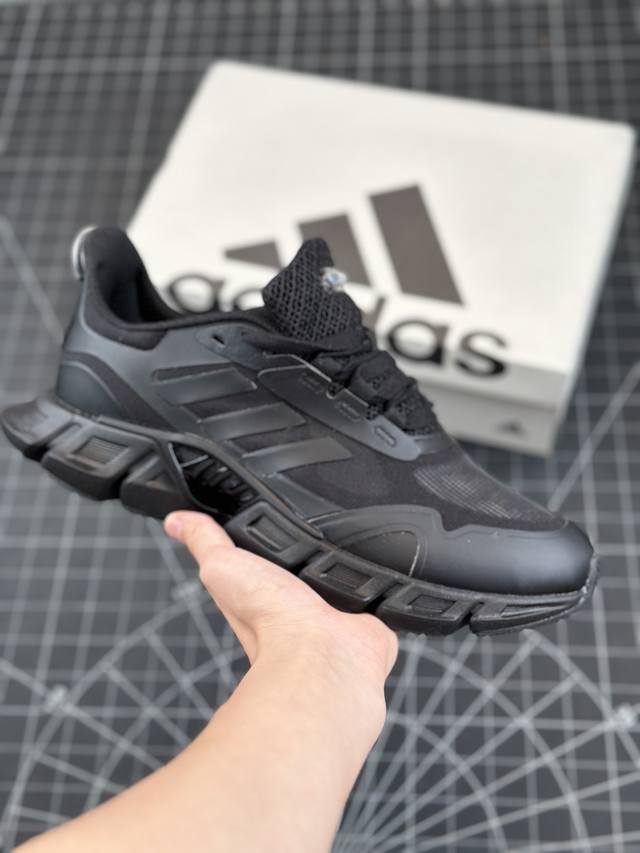 核心私 公司级adidas Climacool 清风高弹系列超轻量休闲运动慢跑鞋 黑色 货号 If0640 X1H7 尺码 40-45
