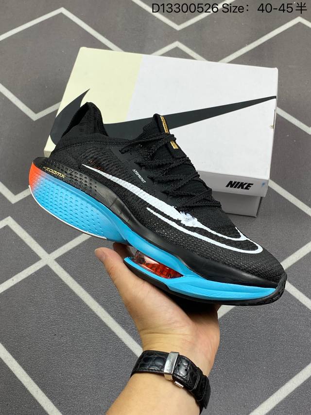 耐克 Nike Air Zoom Alphafly Next% 马拉松 原标原盒真碳纤维 真zoom X 气垫正确版型！鞋面采用更轻质更透气的 Atomknit