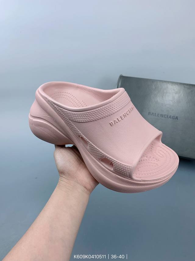 Balenciaga 巴黎世家 女鞋采用全新开发双层超轻95% 注塑 Eva塑料上下层组合模具,5%泡沫塑料发泡缓震物料，明显外增高5.0Cm厘米效果夏季新品,