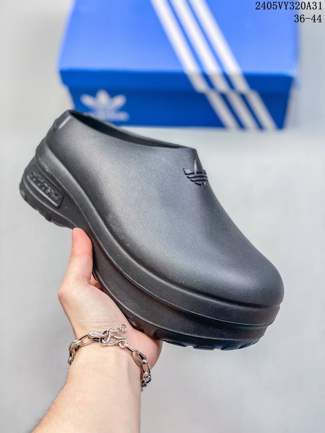 Adidas阿迪达斯厚底增高轻运动防滑凉拖鞋 尺码：36～40 编码：06Vy320A01