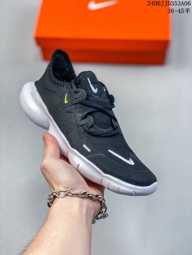 耐克 Nike Free Run 5.0 耐克 赤足5.0 蓝橙 可回收材料轻便透气运动跑步鞋610 Aswpr半 35-45 06Jjd353A06