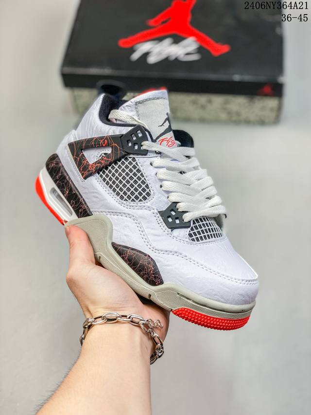 耐克 Nike Air Jordan 4 Retro Og迈克尔 乔丹aj4代乔4 中帮复古休闲运动文化篮球鞋 秉承轻量化的速度型篮球鞋设计思想完成设计，降低重